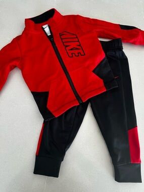 Nike Red Jacket with Black Zip and Logo 12 months